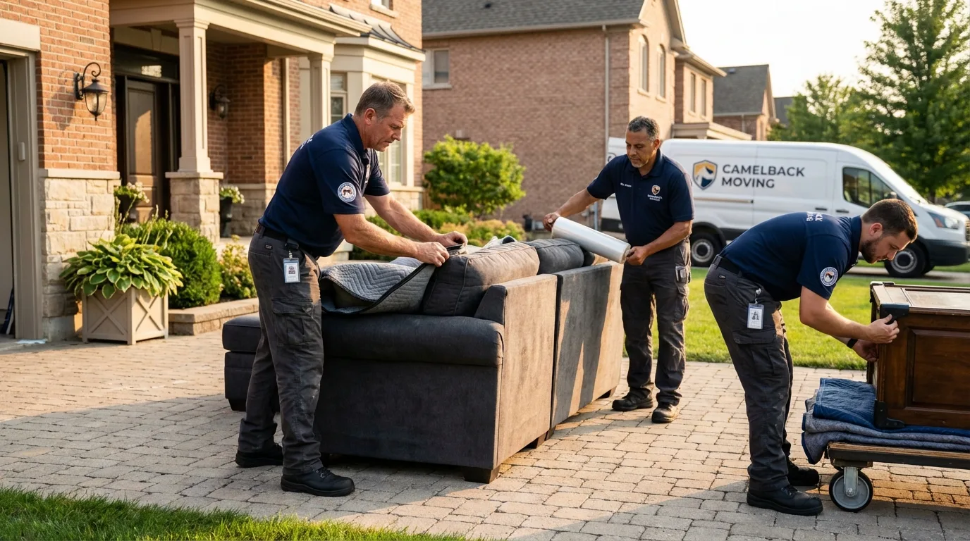 Large estate moving crew wrapping furniture in Friday Harbor, WA